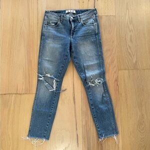 AMO Stix in Soulmate Destroy Jeans Distressed Light Wash Denim Size 27